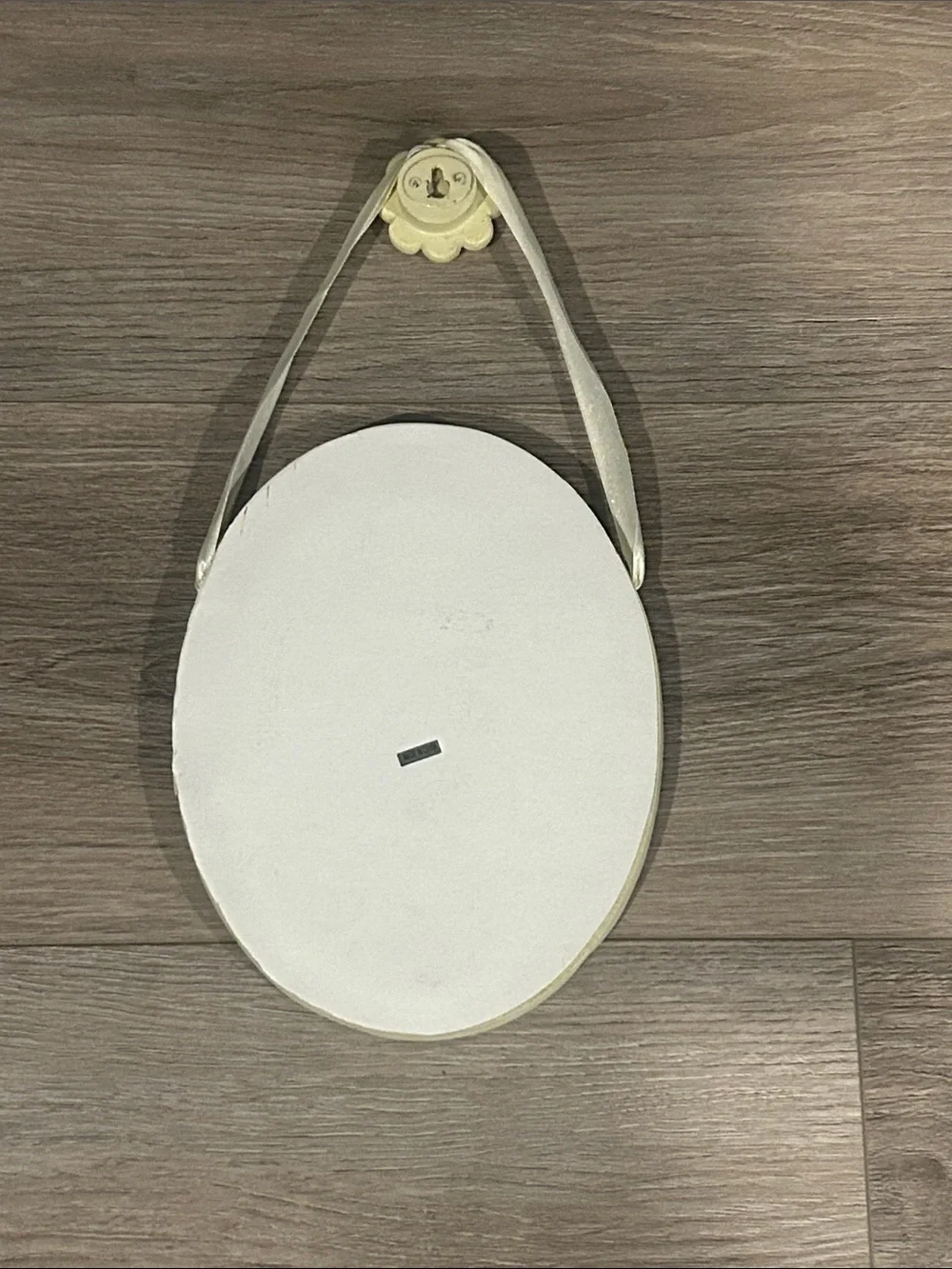 Sage Green Oval Hanging Wall Mirror with Beaded Frame